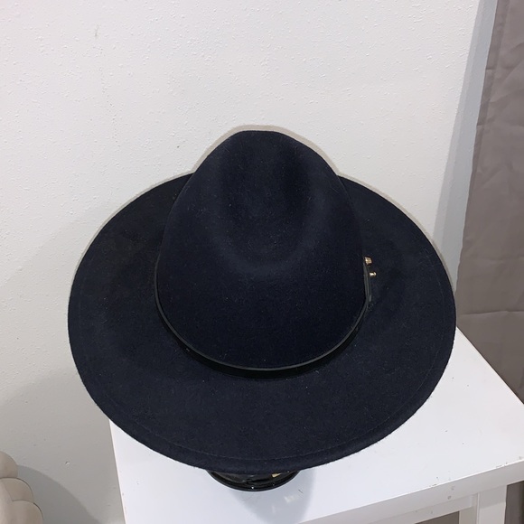 ACE OF SOMETHING OSLO FEDORA 100% AUSTRALIAN WOOL 57cm MEDIUM NAVY BLUE - Picture 5 of 7